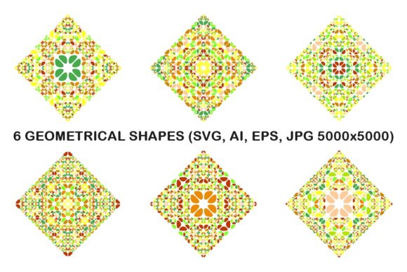 6 Floral Square Designs for Graphics and Crafts