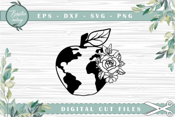 Apple Global Floral Cutting Files for Graphics and Crafts