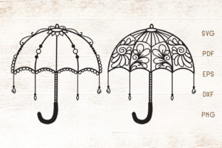 Decorative Floral Umbrella - Vector for Graphics & Crafts
