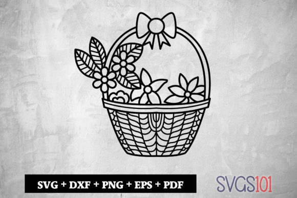 Floral Basket Paper Cutting File for Graphics and Crafts