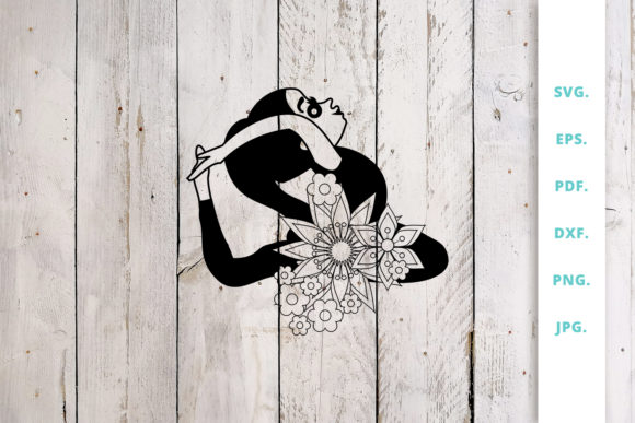 Floral Cute Yoga Girl Cut File 1 for Graphics and Crafts