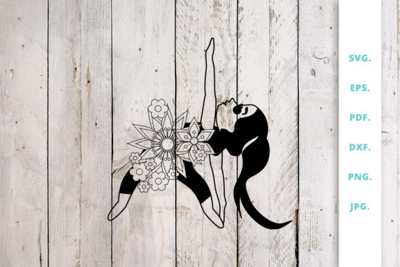 Floral Cute Yoga Girl Cut File for Graphics and Crafts