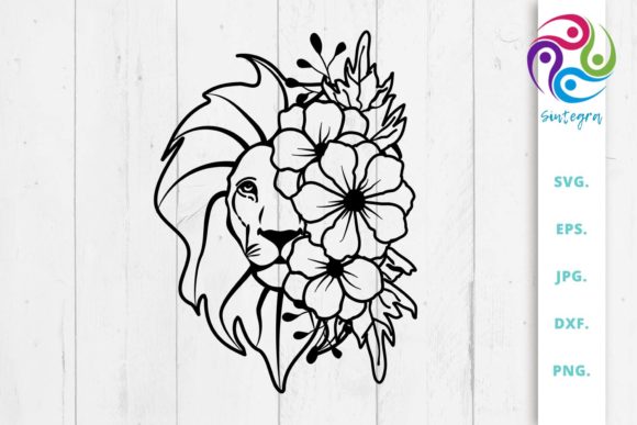 Floral Lion Svg File: A Designer's Review for Graphics and Crafts
