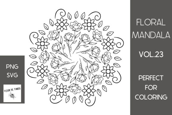 Floral Mandala Vol.23: Premium Graphics and Coloring Pages for Makers