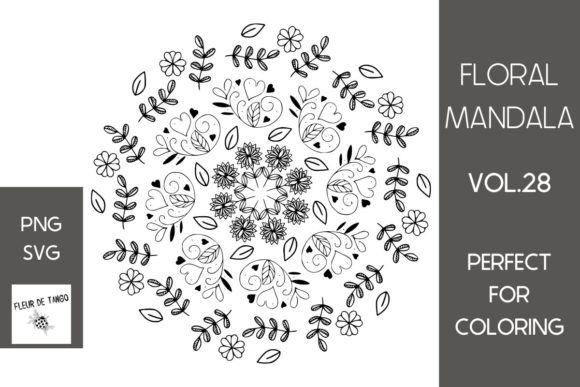 Floral Mandala Vol.28: A Designer's Review of Graphics and Coloring Pages