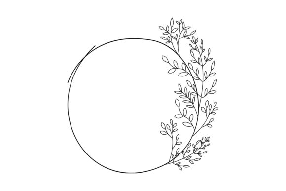 Floral Round Frame No.4: Premium Graphics for Crafts & Content
