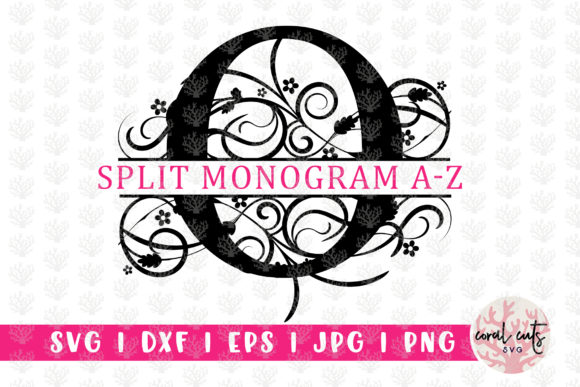Floral Split Monogram - Alphabets a to Z for Graphics and Crafts