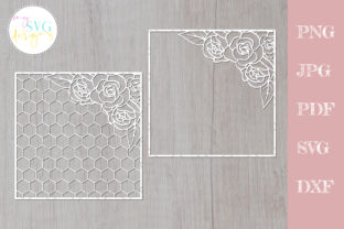 Geometric Flower Pattern, Floral Graphics for Crafts & Content