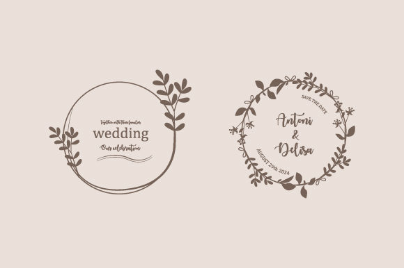 Minimal Hand Drawn Floral Wedding Badges Review
