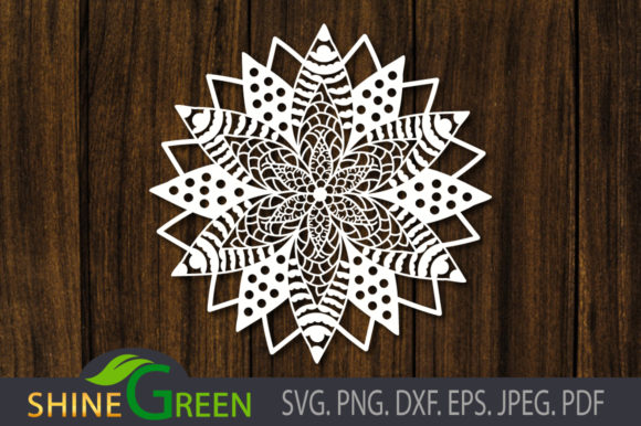 Sunflower Mandala - Floral Graphics for Crafts & Branding
