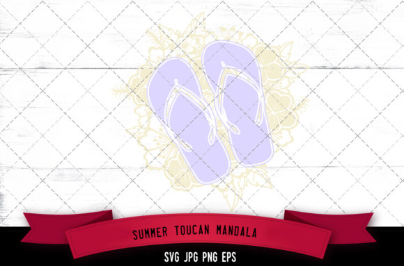 Tropical Floral Flip Flops Mandala Graphics for Crafts